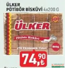 ÜLKER PETİBÖR BİSKÜVİ 4X200 G fiyat ve kampanya bilgisi